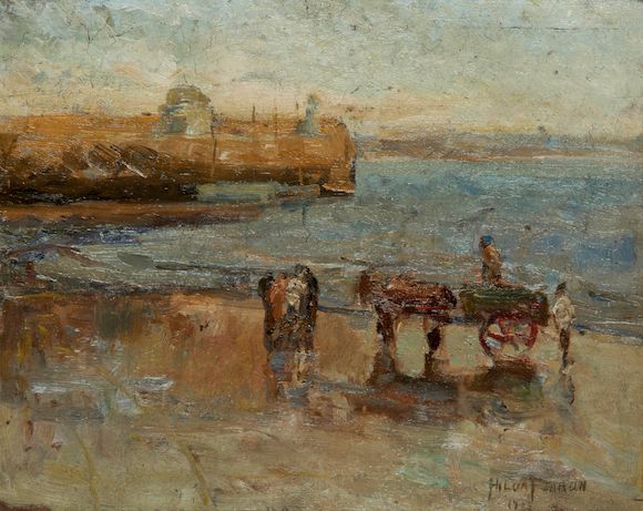 Bonhams Hilda Fearon (British, 18781917) The harbour at St. Ives