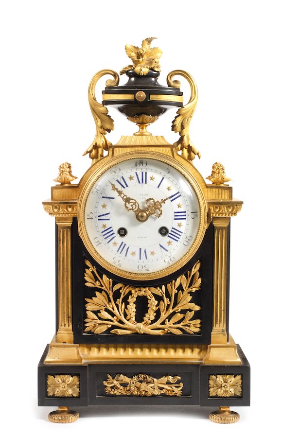 Bonhams : A late 19th century French gilt bronze mounted black marble ...