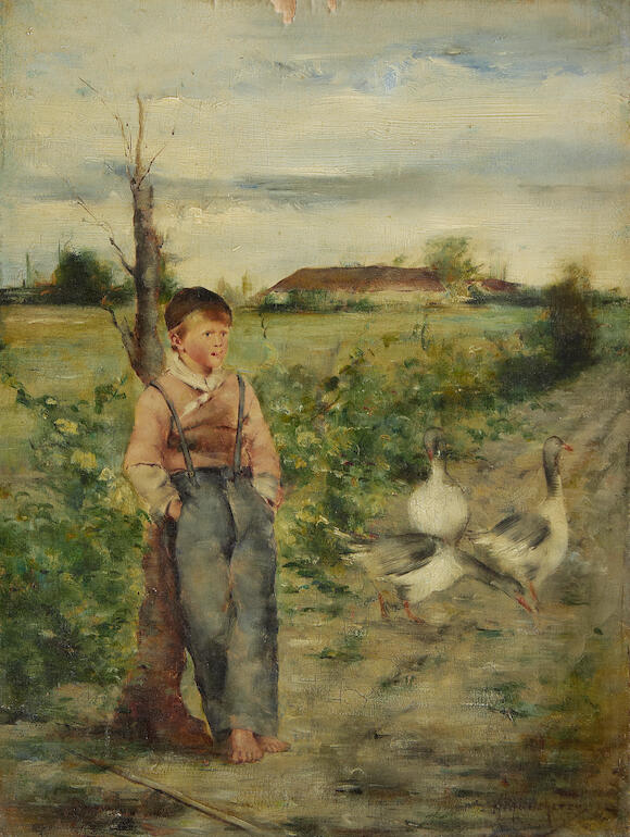 Bonhams Graciano Mendilaharzu (Argentinian, 18571894) The goose boy