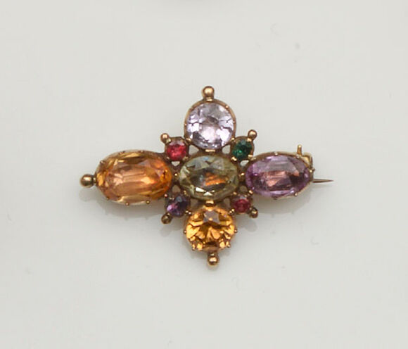 Bonhams : A vari gem-set brooch