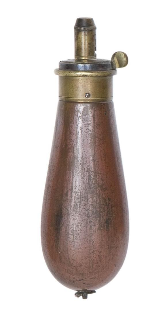 Bonhams A Brass Mounted Powder Flask For Percussion Revolvers 1869