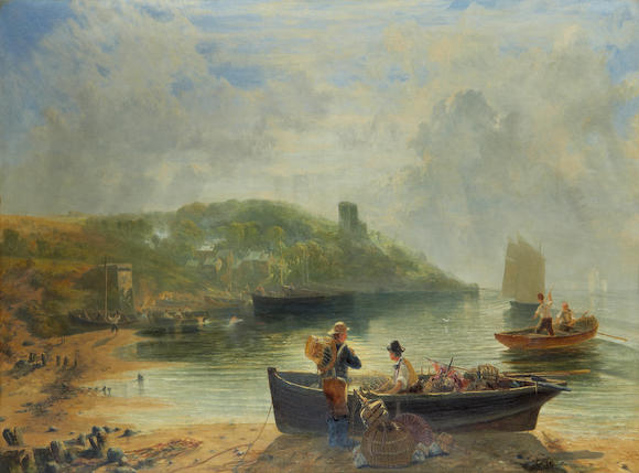 Bonhams : John Wright Oakes (British, 1820-1887) Hazy morning at Heysham