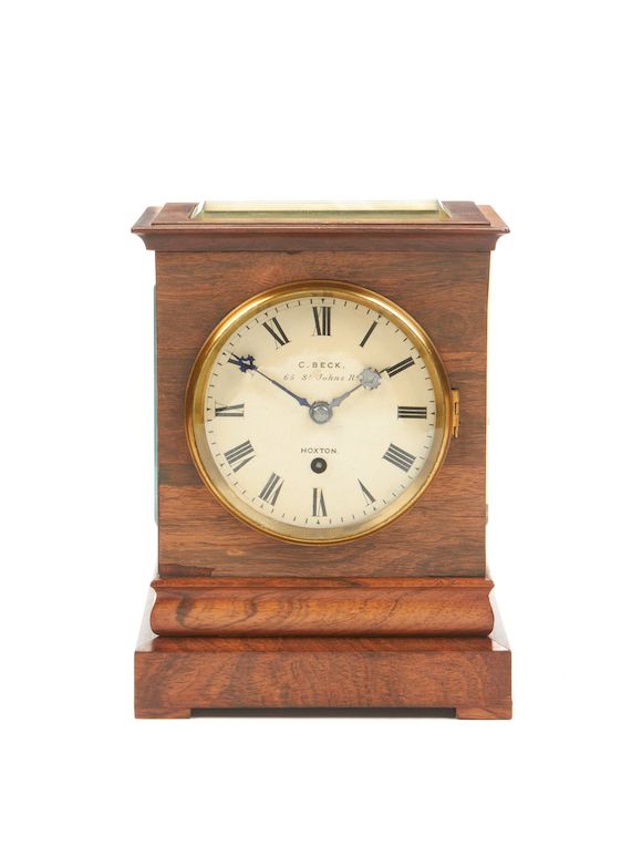 Bonhams : A late 19th century rosewood mantel timepiece