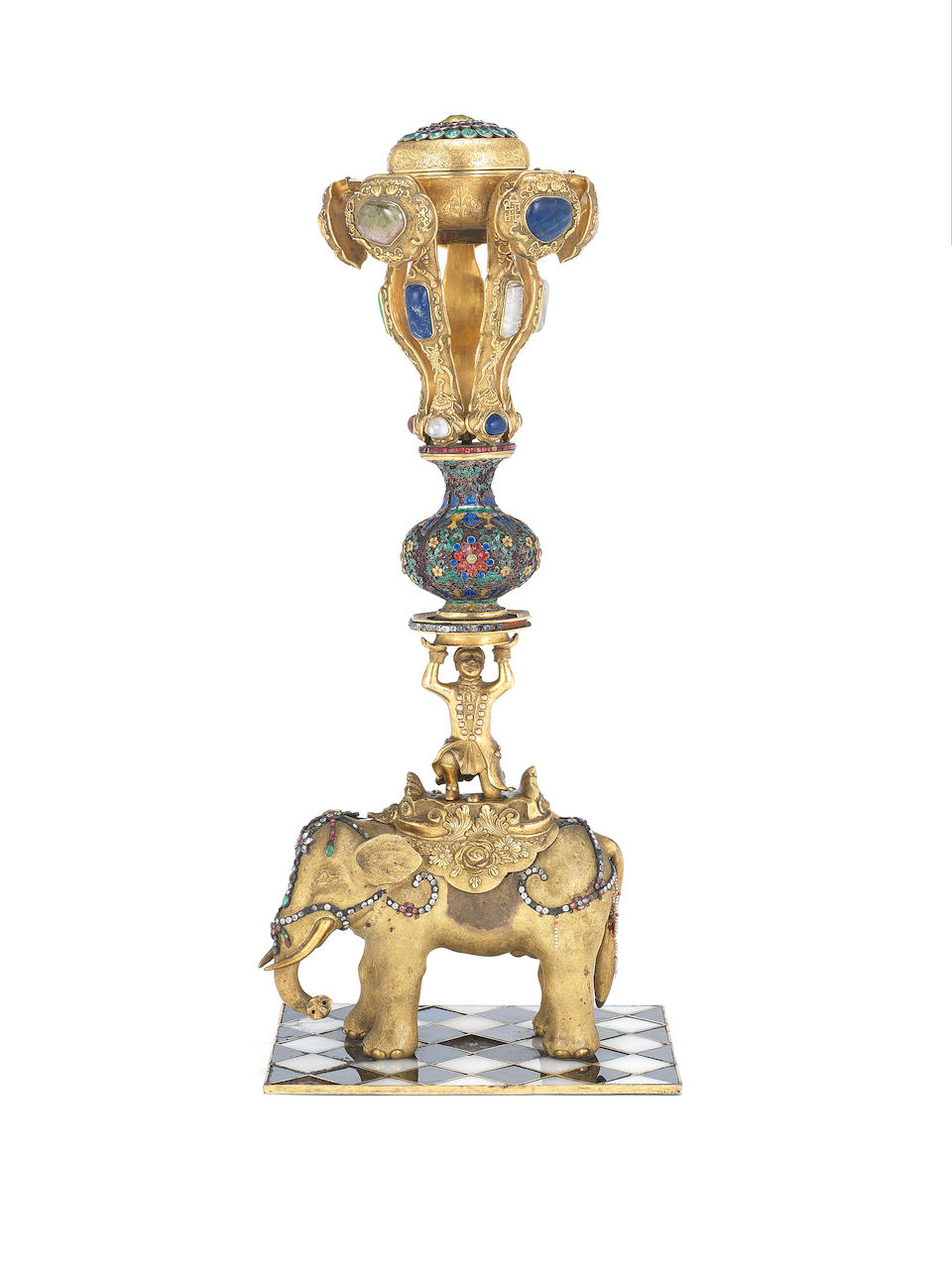 A very rare Imperial gilt-bronze hat stand Qianlong