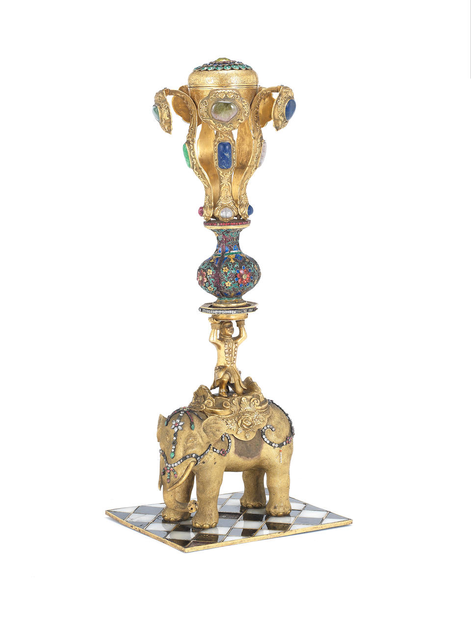 A very rare Imperial gilt-bronze hat stand Qianlong