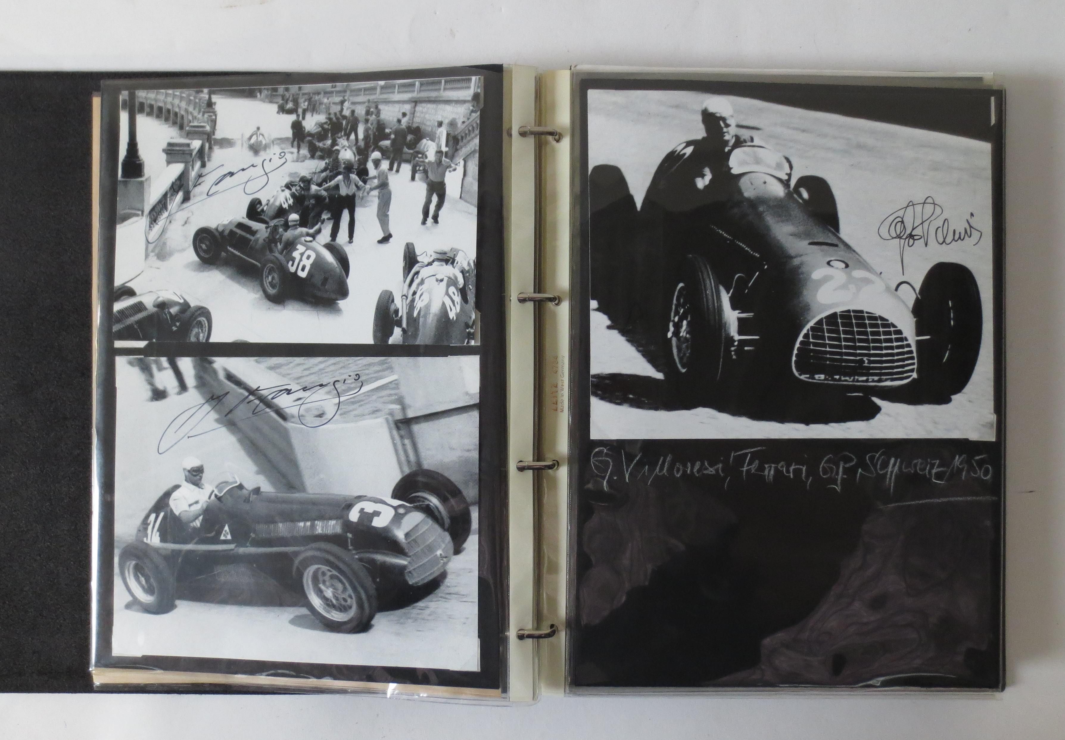 Bonhams Cars : A folder of 1950s Grand Prix race driver signed images ...