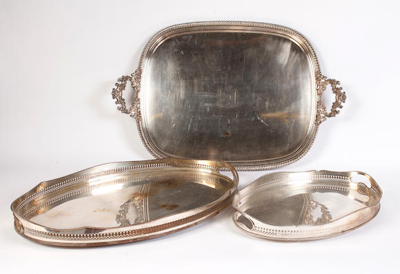 Bonhams : An Old Sheffield Plate tray, circa 1820 With gadrooned border ...