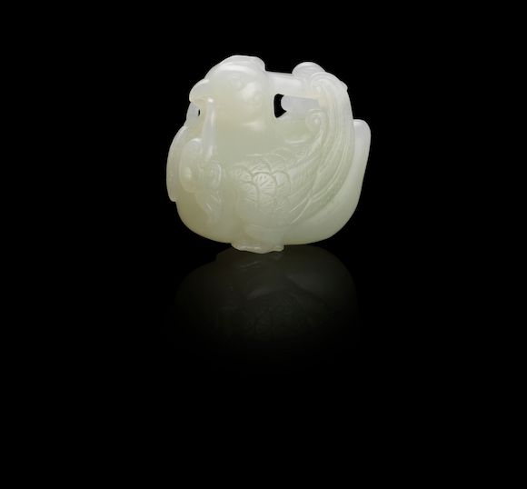 Bonhams A white jade mandarin duck Mid Qing dynasty