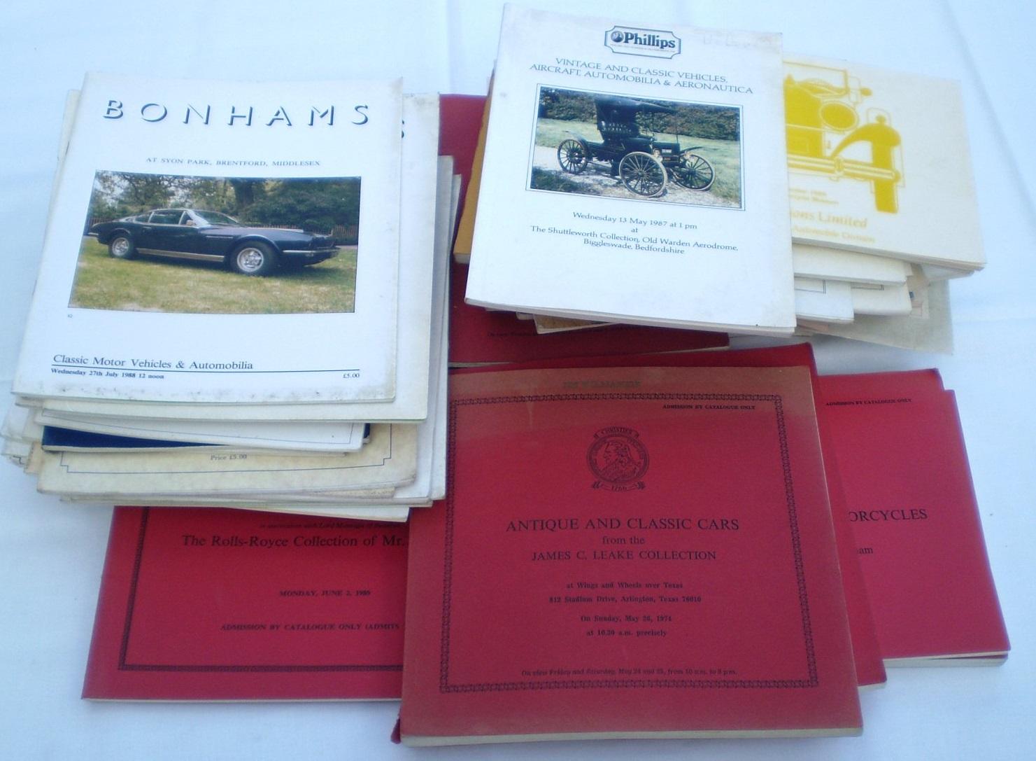 Bonhams Cars : A quantity of classic car auction catalogues from the