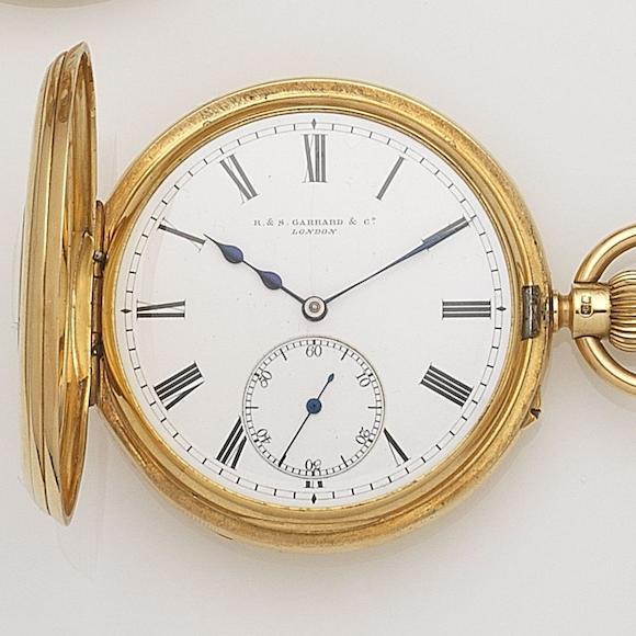 Bonhams : R & S. Garrard & Co. An 18ct gold keyless wind half hunter ...