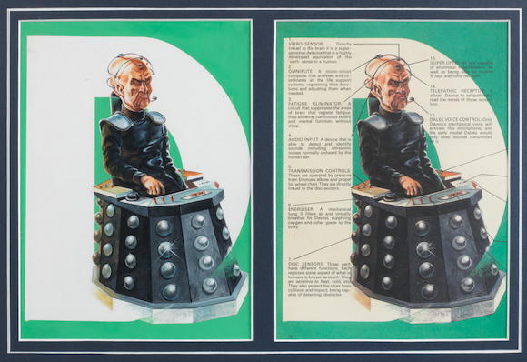 Bonhams : Doctor Who A piece of original artwork of Davros for 'The ...