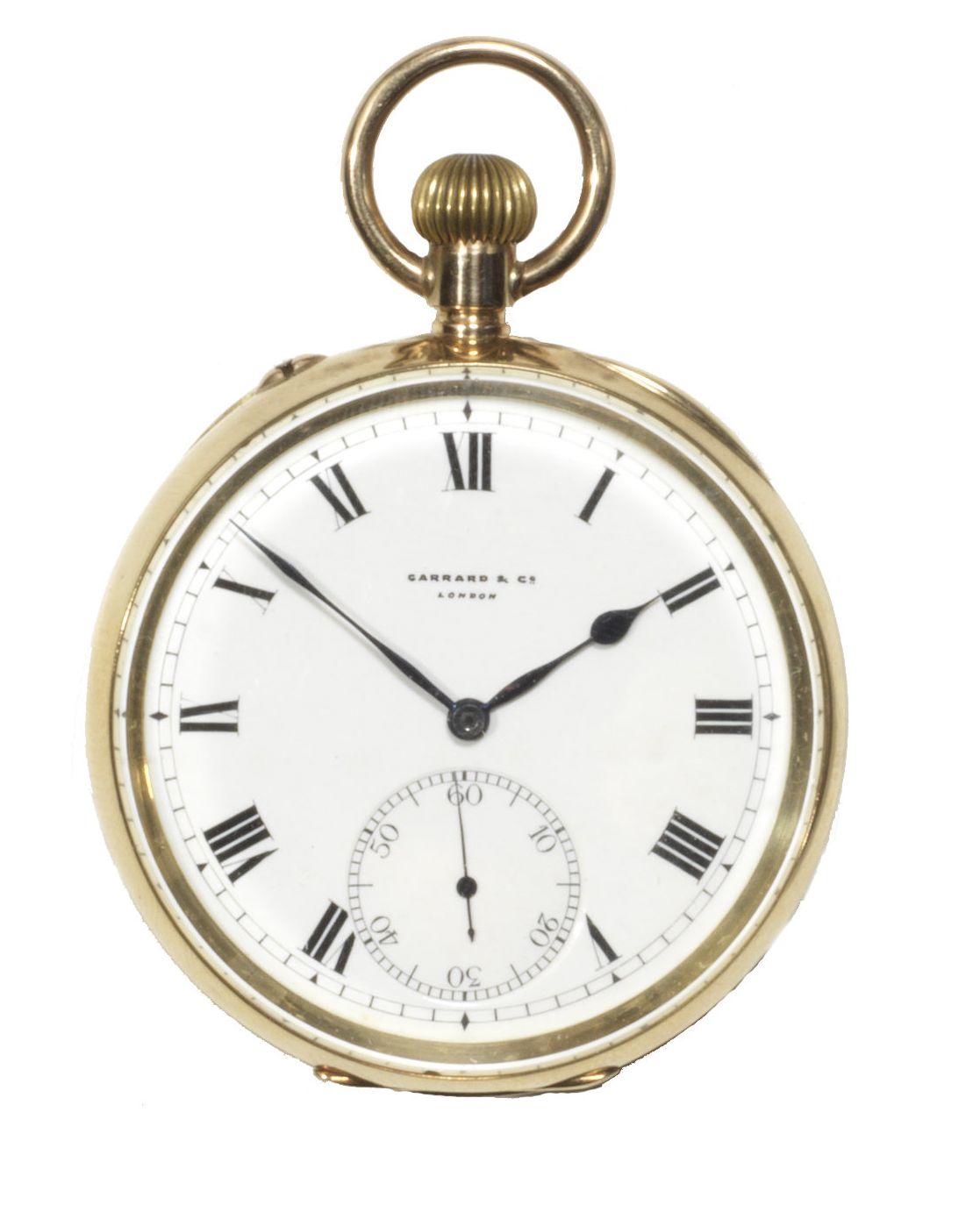 Bonhams Cars : A 9ct gold keyless wind open face pocket watch with ...