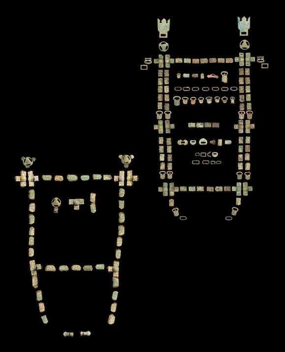 Bonhams Two sets of large early giltbronze horse ornaments Liao dynasty