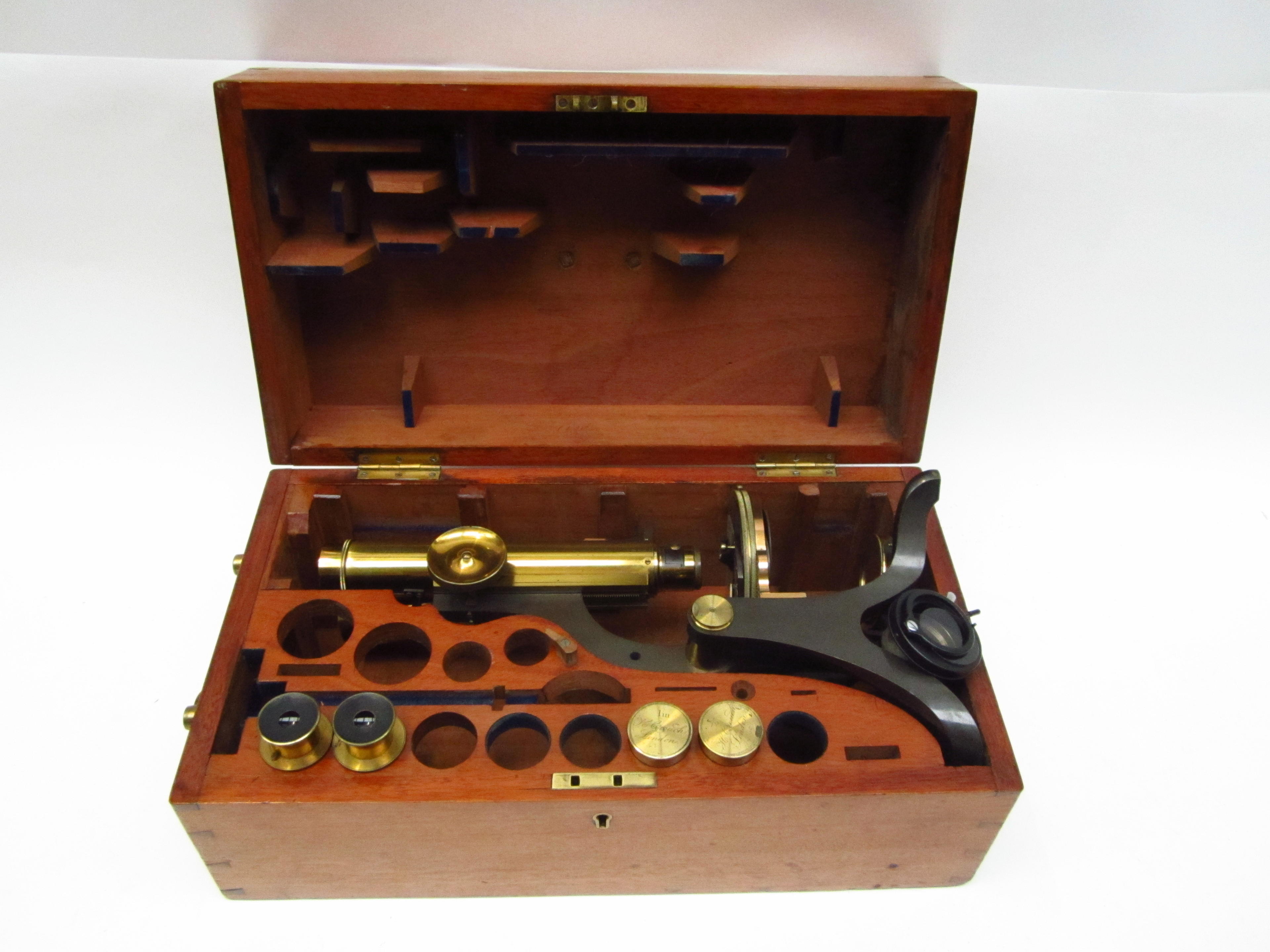 Bonhams A Henry Crouch Brass Binocular Microscope English Late 19th Century