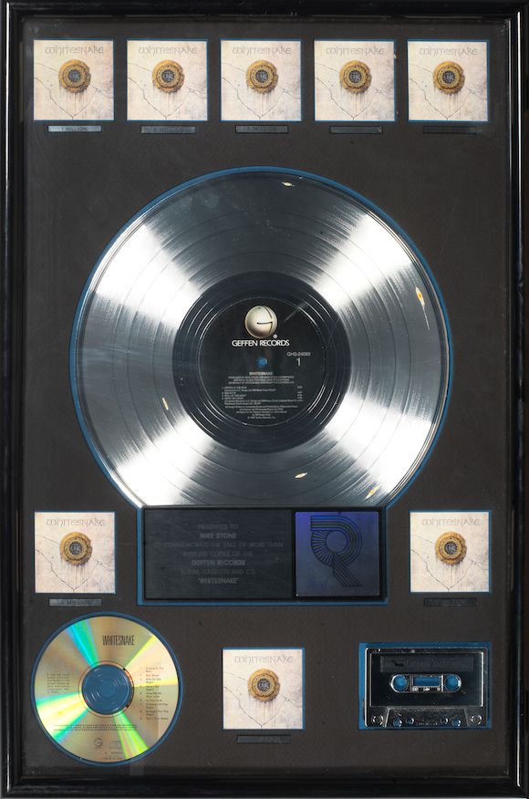 Bonhams Whitesnake Two RIAA sales awards for the album 'Whitesnake