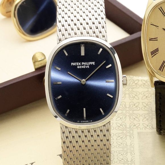 Bonhams : Patek Philippe. An 18ct white gold manual wind bracelet watch ...