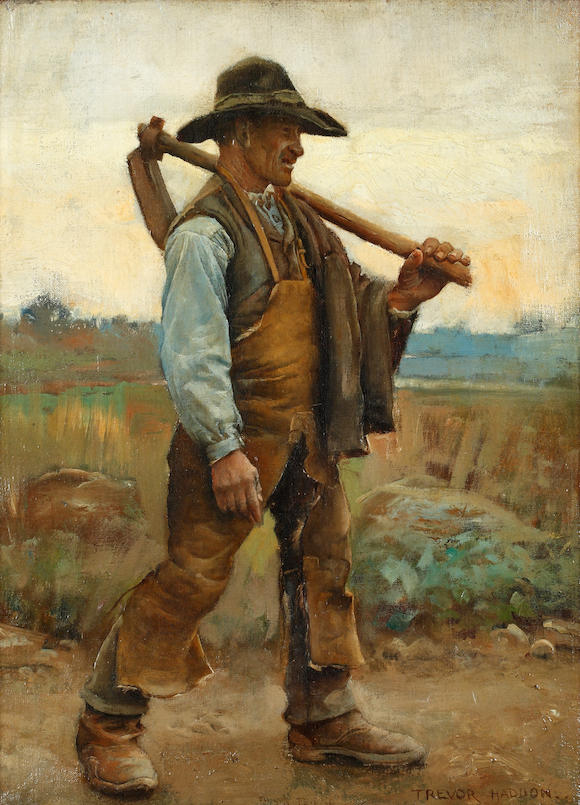 Bonhams : Trevor Haddon (1864-1941) A labourer with pick-axe