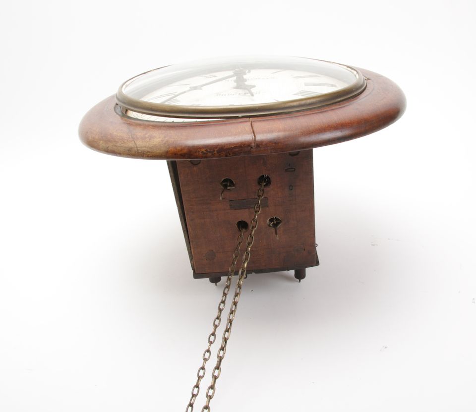 Bonhams A 19th century mahogany Post Office wall clock 2