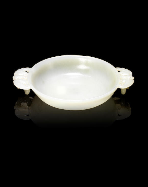 Bonhams : A jade shallow bowl Four character seal mark, possibly ...