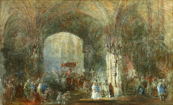 Bonhams : George Haydock Dodgson (British, 1811-1880) Cathedral procession