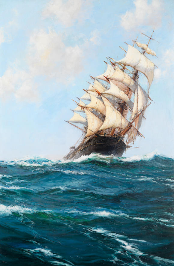 Bonhams : Montague Dawson (British, 1890-1973) The glittering Spindrift ...