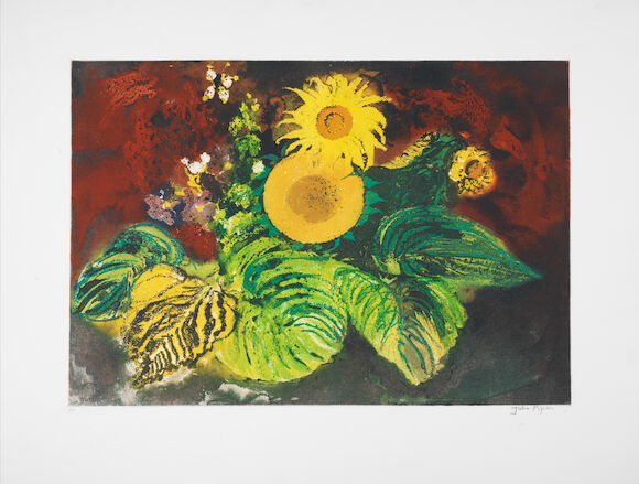 Bonhams : John Piper C.H. (British, 1903-1992) Sunflowers Etching with ...
