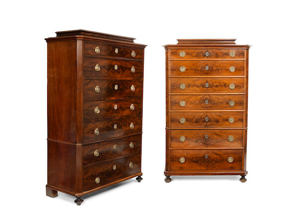 Bonhams : A matched pair of North European mid 19th century mahogany ...