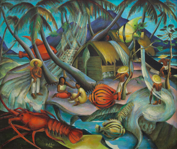 Bonhams : Alexis Preller (South African, 1911-1975) 'The Fishermen of ...