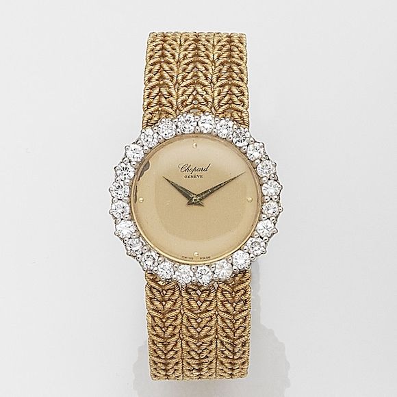 Bonhams : Chopard. A lady's 18ct yellow and white gold quartz bracelet ...