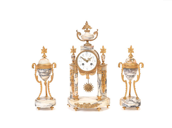 Bonhams : An early 20th century French gilt metal and marble clock ...