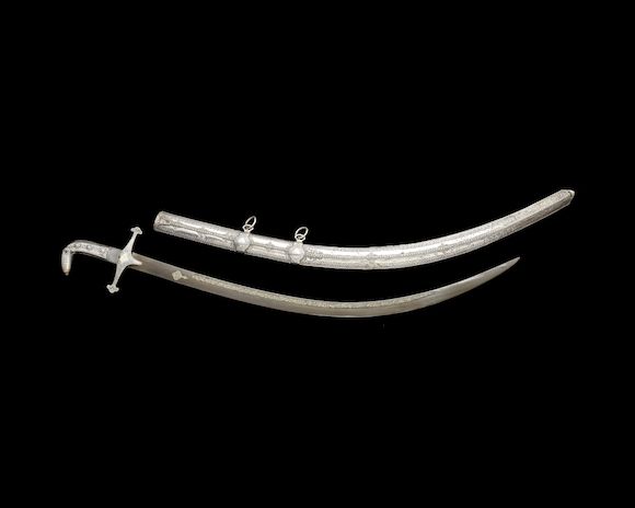 Bonhams : An Ottoman silver-mounted Sword (shamshir) Syria, 19th Century(2)