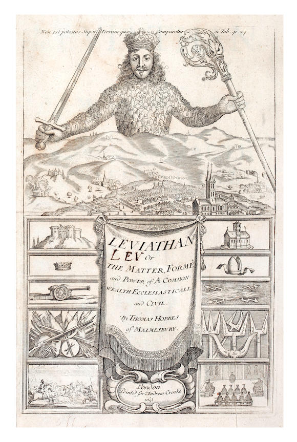 Bonhams : HOBBES (THOMAS) Leviathan, or, the Matter, Form,and Power of ...