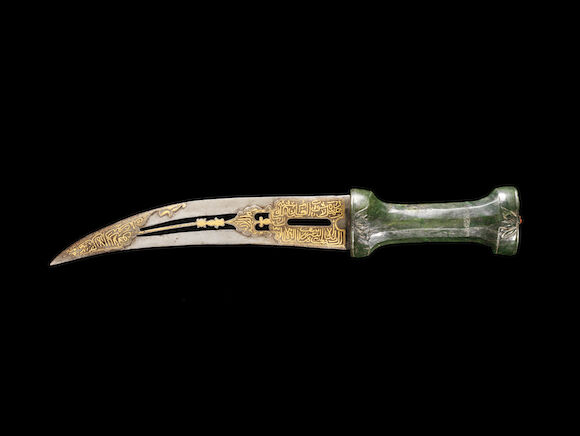 Bonhams : An Ottoman jade-hilted Dagger Turkey, dated AH [1]147/AD 1734