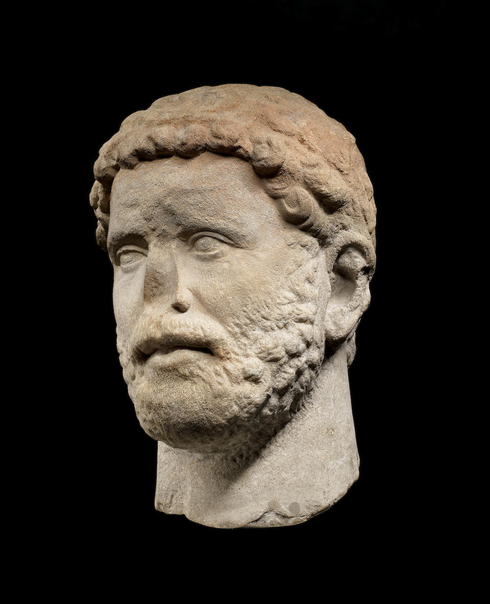 Bonhams : A Roman marble portrait head of the Emperor Hadrian