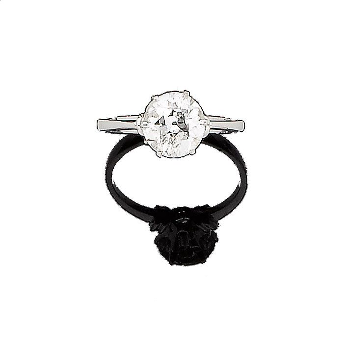 A diamond single-stone ring