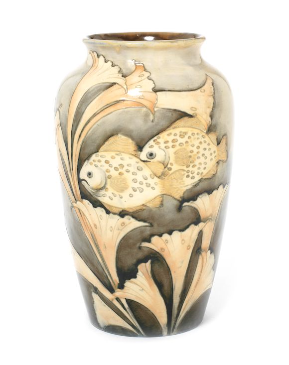Bonhams William Moorcroft 'Fish' a Large Saltglazed Vase, circa 1928