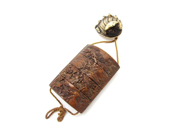 Bonhams : A bamboo three-case inro 19th century