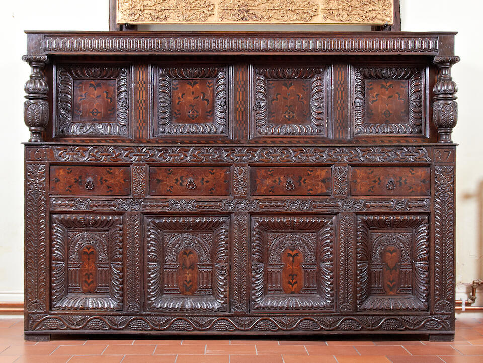 Bonhams An impressive mid17th century oak and marquetryinlaid court
