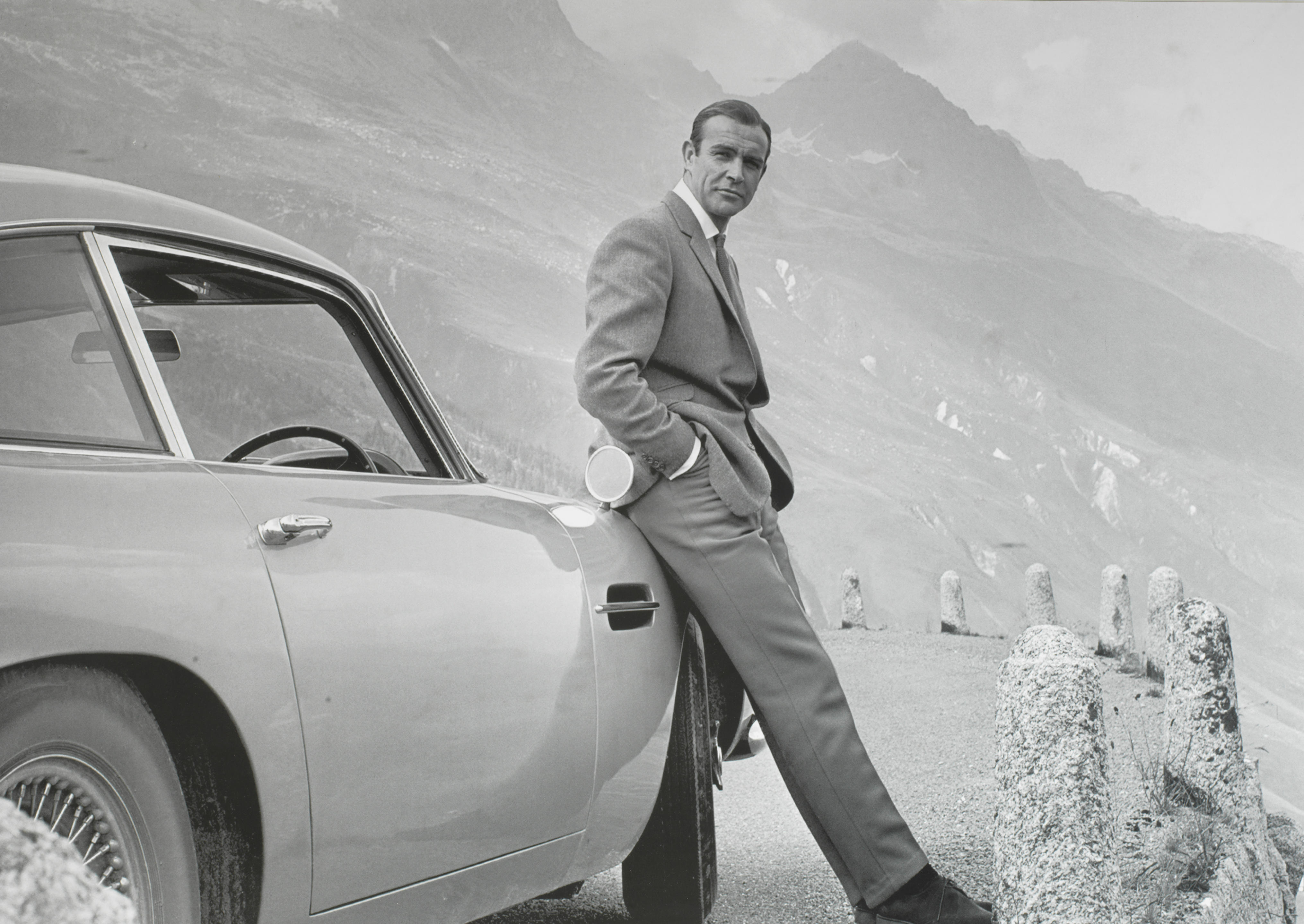 Bonhams Cars : A photo-print of Sean Connery with the iconic Aston ...