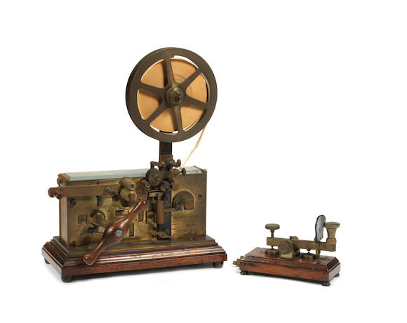 Bonhams : A telegraph receiver and a morse key Italian, late 19th century,