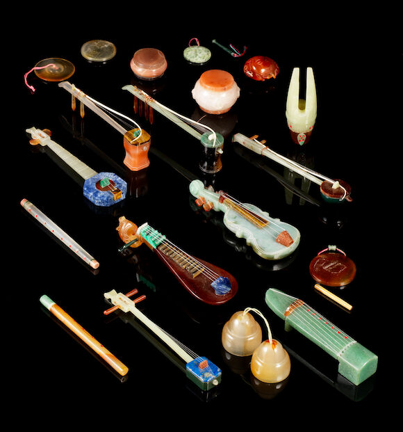 Bonhams : A set of hardstone musical instruments