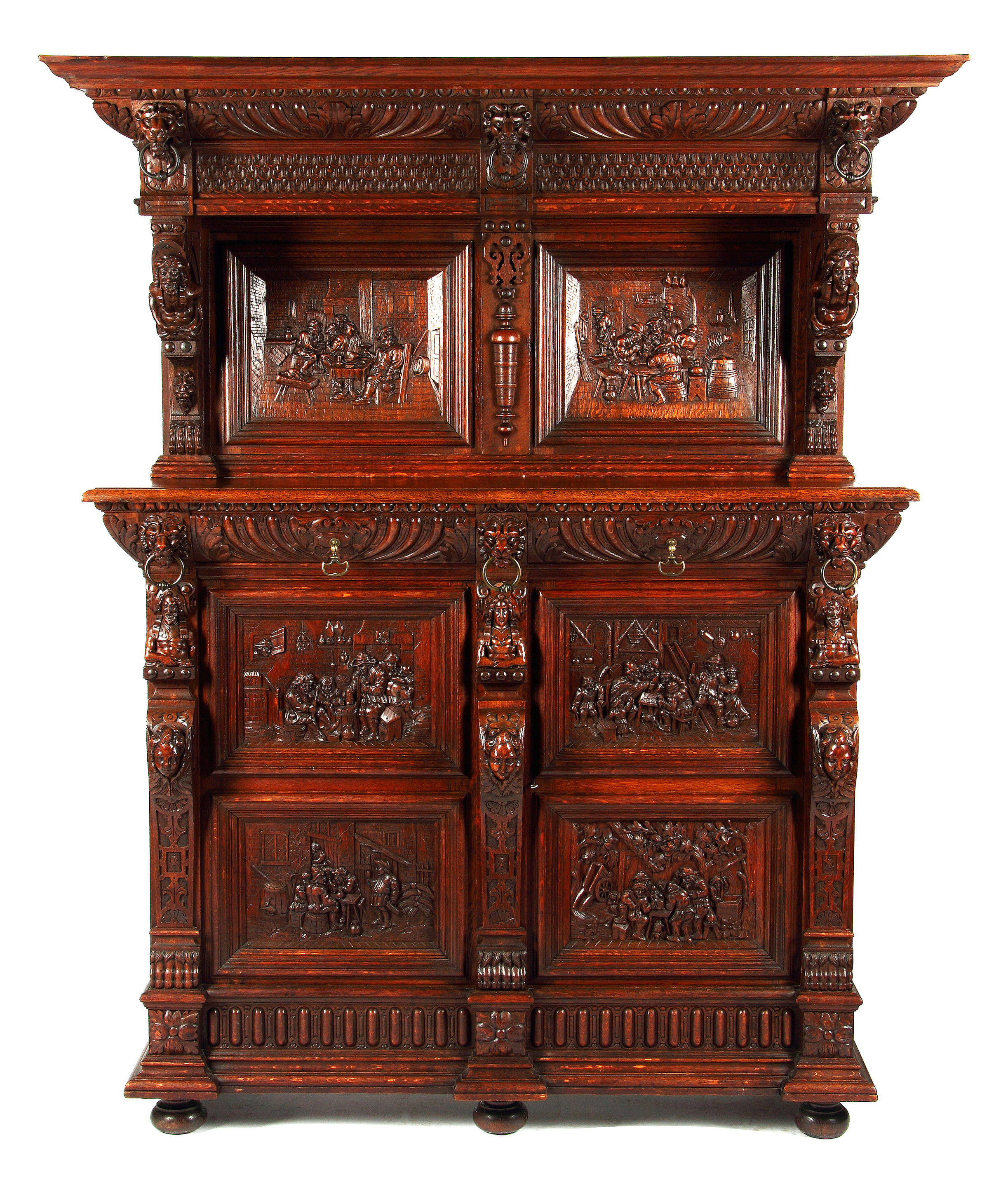 Bonhams : A 20th Century carved oak court cupboard