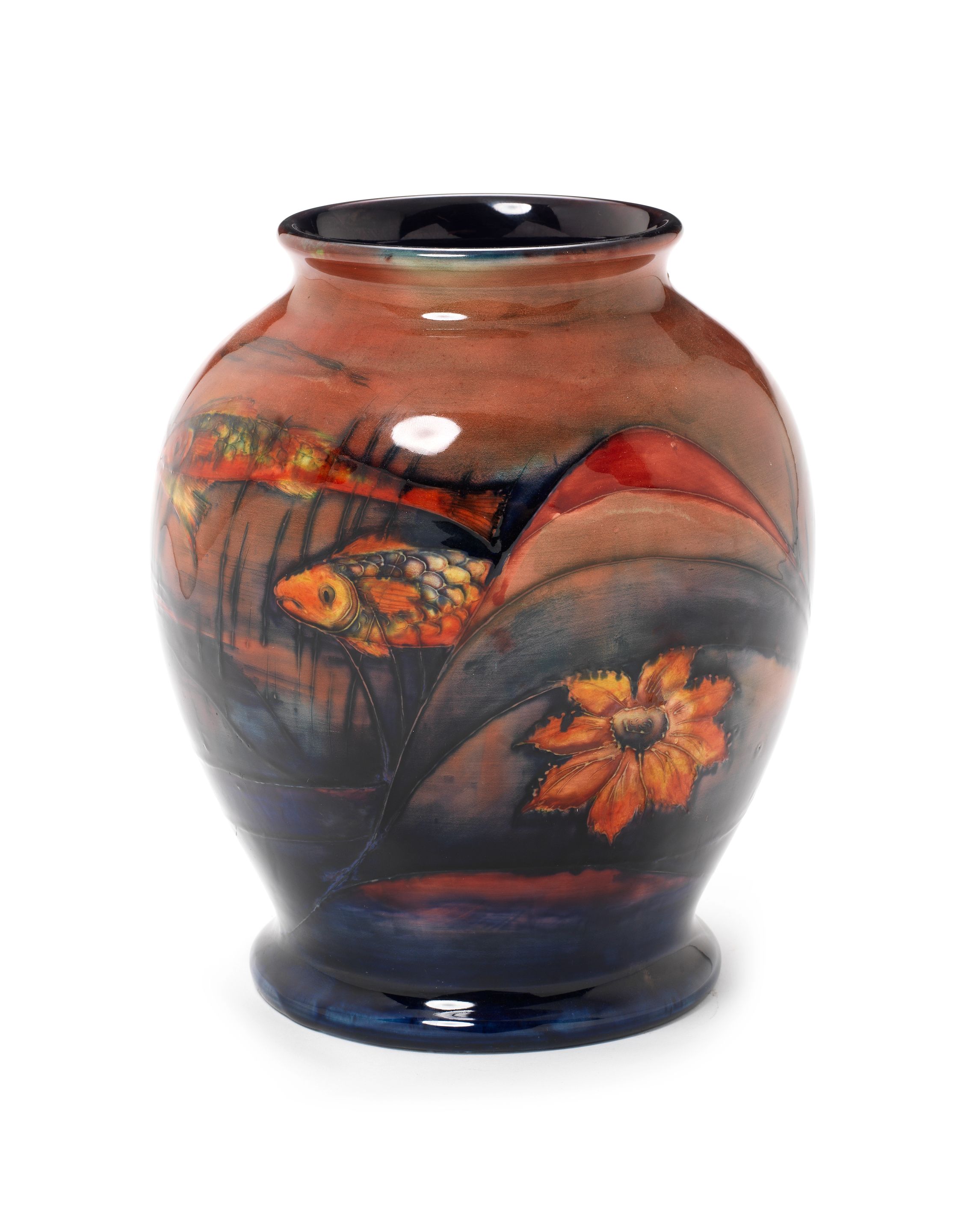 Bonhams William Moorcroft 'Fish' a Flambé Vase, circa 1928
