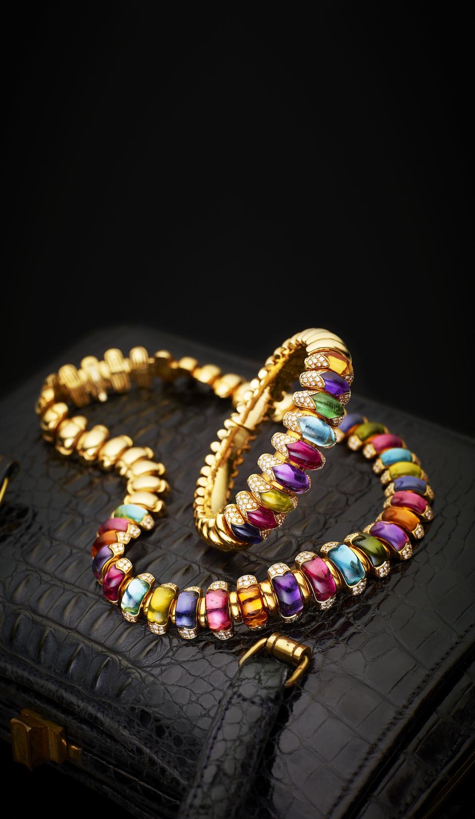 Bonhams : A diamond and gem-set 'Celtaura' necklace, by Bulgari