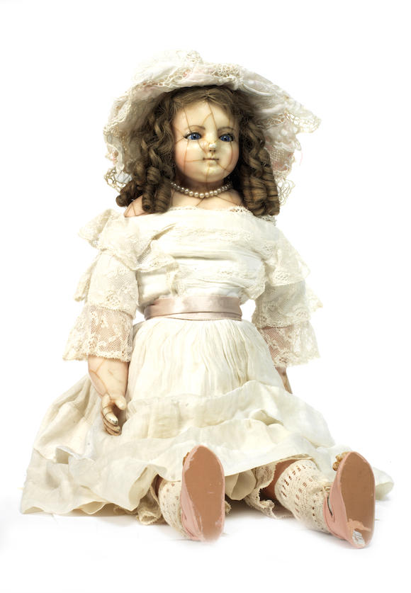 Bonhams Letitia Wax Over Composition Shoulder Head Doll