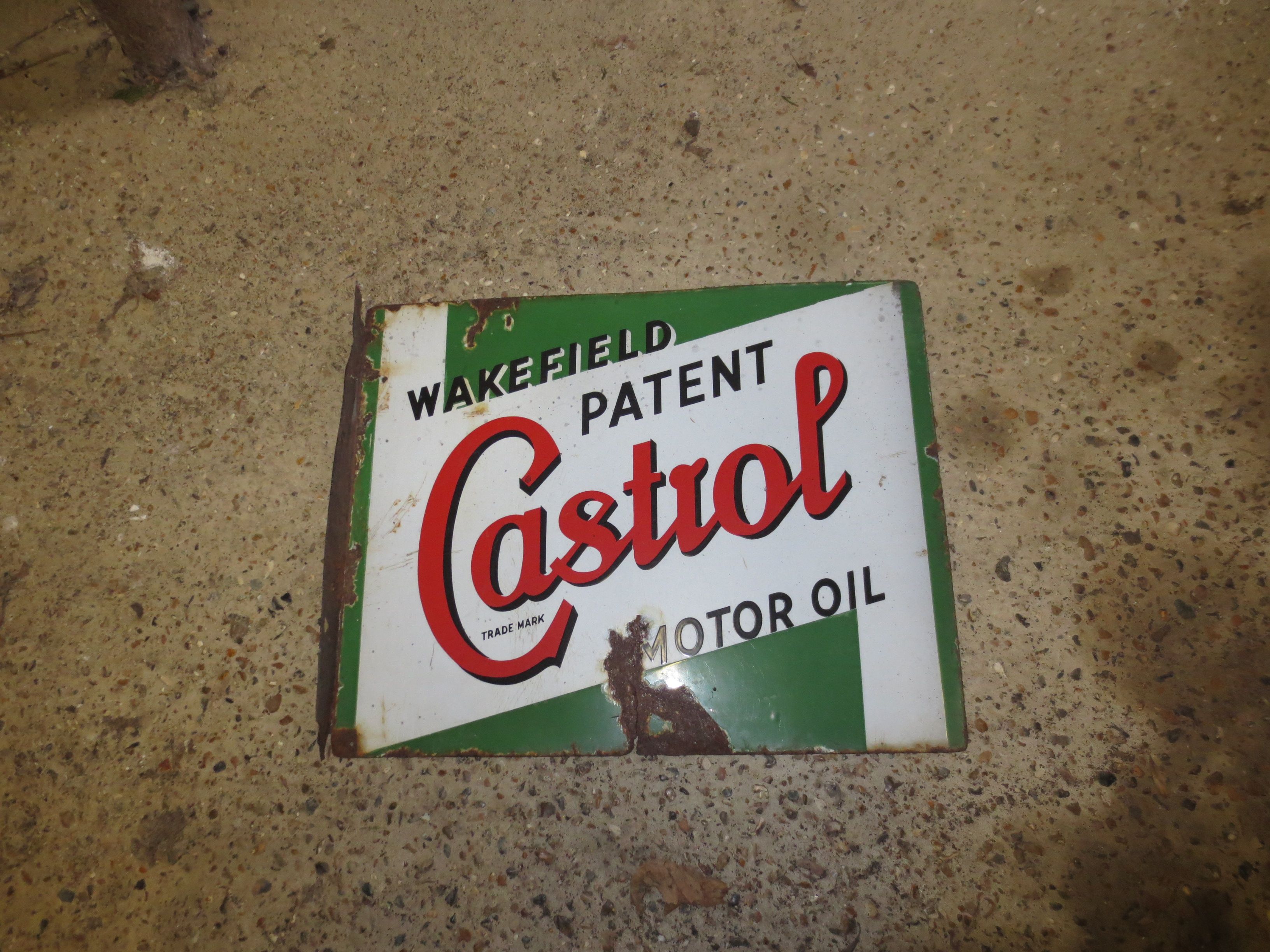 Bonhams Cars : A Wakefield Patent Castrol Motor Oil enamel sign,