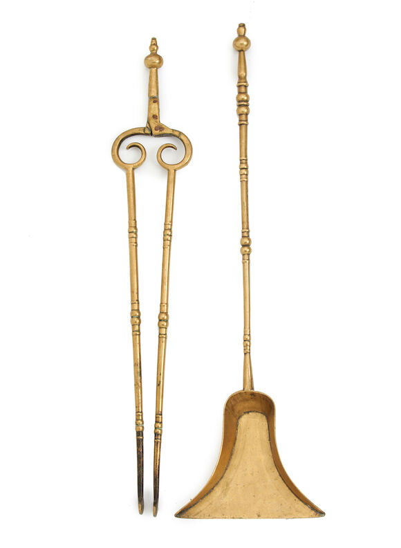 Bonhams : Two early 18th century brass fire tools, English/Dutch