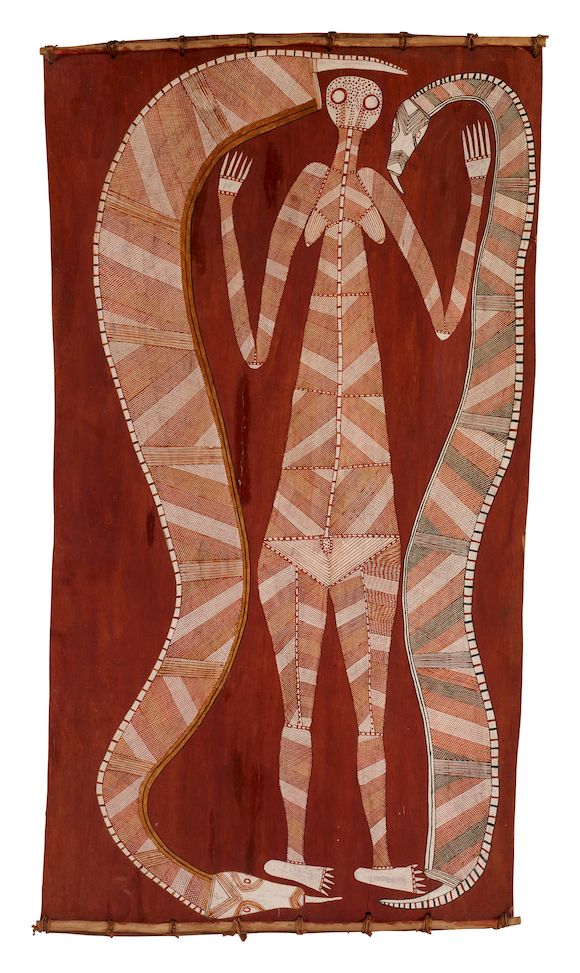 Bonhams : David Milaybuma (circa 1938-1983) Nawarran (Oenpelli Python ...