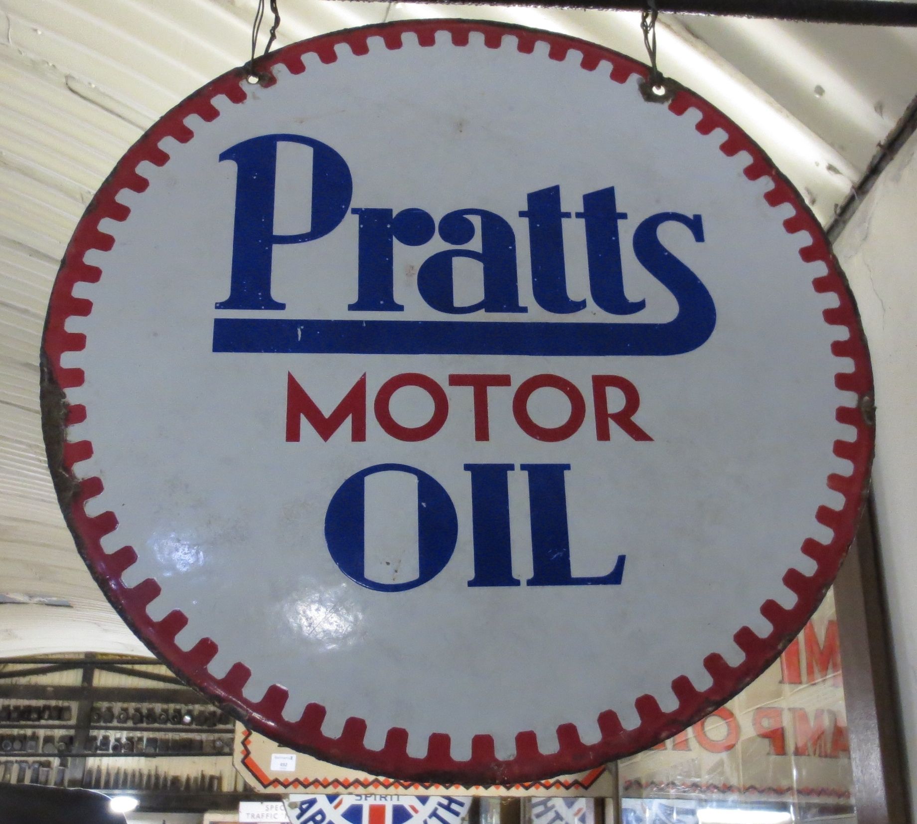 Bonhams Cars A Pratts Motor Oil enamel sign, by Bruton of Palmers
