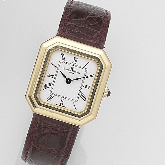 Bonhams Baume & Mercier. A lady's 18ct gold manual wind wristwatch